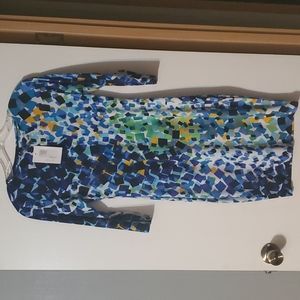 Midi Dress, Size XL, Blue-multi